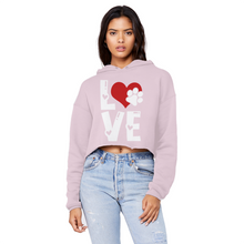 Load image into Gallery viewer, Love Dog Unisex Cropped Raw Edge Boyfriend Hoodie