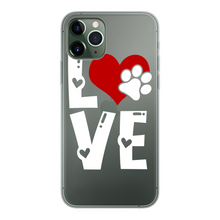 Load image into Gallery viewer, Love Dog Back Printed Transparent Soft Phone Case