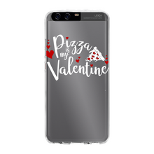 Load image into Gallery viewer, Pizza is My Valentine Back Printed Transparent Hard Phone Case