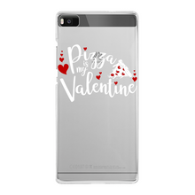 Load image into Gallery viewer, Pizza is My Valentine Back Printed Transparent Hard Phone Case