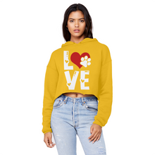 Load image into Gallery viewer, Love Dog Unisex Cropped Raw Edge Boyfriend Hoodie