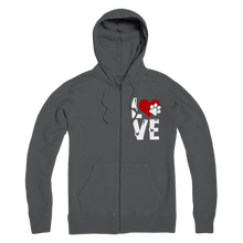 Load image into Gallery viewer, Love Dog Premium Adult Zip Hoodie