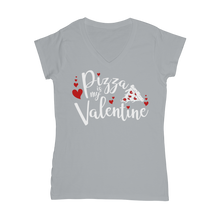 Load image into Gallery viewer, Pizza is My Valentine Classic Women's V-Neck T-Shirt
