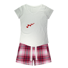 Load image into Gallery viewer, Hug Me I'm Vaccinated Girls Sleepy Tee and Flannel Short