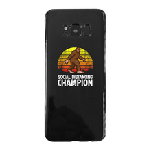 Load image into Gallery viewer, Social Distance Back Printed Black Soft Phone Case