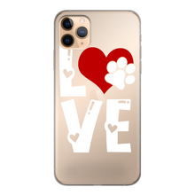 Load image into Gallery viewer, Love Dog Back Printed Transparent Soft Phone Case