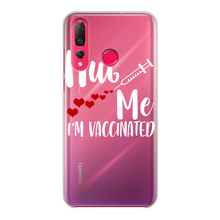 Load image into Gallery viewer, Hug Me I'm Vaccinated Back Printed Transparent Hard Phone Case