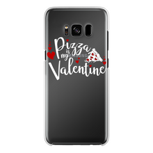 Load image into Gallery viewer, Pizza is My Valentine Back Printed Transparent Hard Phone Case