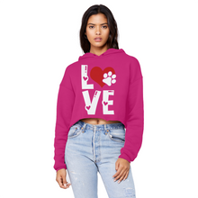 Load image into Gallery viewer, Love Dog Unisex Cropped Raw Edge Boyfriend Hoodie