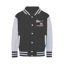 Load image into Gallery viewer, Hug Me I'm Vaccinated Varsity Jacket