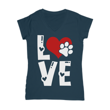 Load image into Gallery viewer, Love Dog Classic Women's V-Neck T-Shirt