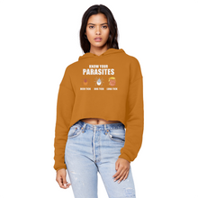 Load image into Gallery viewer, Trump Parasite Unisex Cropped Raw Edge Boyfriend Hoodie