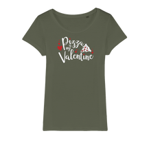 Load image into Gallery viewer, Pizza is My Valentine Organic Jersey Womens T-Shirt