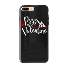 Load image into Gallery viewer, Pizza is My Valentine Back Printed Black Soft Phone Case