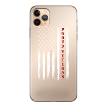 Load image into Gallery viewer, Proud Veteran Back Printed Transparent Soft Phone Case