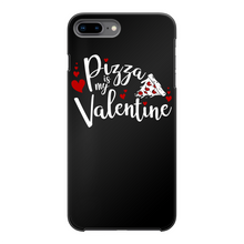 Load image into Gallery viewer, Pizza is My Valentine Back Printed Black Hard Phone Case