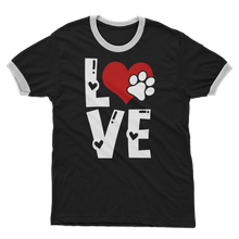 Load image into Gallery viewer, Love Dog Adult Ringer T-Shirt