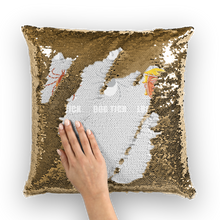 Load image into Gallery viewer, Trump Parasite Sequin Cushion Cover