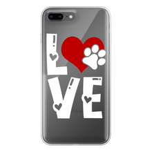 Load image into Gallery viewer, Love Dog Back Printed Transparent Soft Phone Case