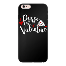 Load image into Gallery viewer, Pizza is My Valentine Back Printed Black Soft Phone Case