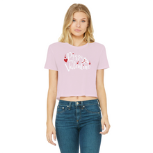 Load image into Gallery viewer, Pizza is My Valentine Classic Women's Cropped Raw Edge T-Shirt
