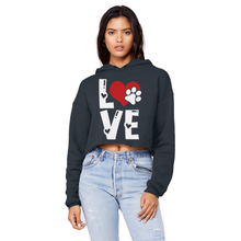 Load image into Gallery viewer, Love Dog Unisex Cropped Raw Edge Boyfriend Hoodie