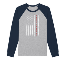 Load image into Gallery viewer, Proud Veteran Organic Raglan Long Sleeve Shirt
