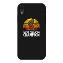 Load image into Gallery viewer, Social Distance Back Printed Black Soft Phone Case