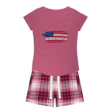 Load image into Gallery viewer, Unmask Girls Sleepy Tee and Flannel Short