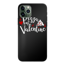 Load image into Gallery viewer, Pizza is My Valentine Back Printed Black Soft Phone Case