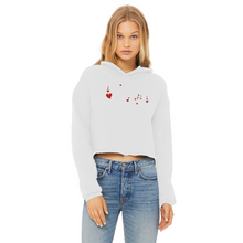 Load image into Gallery viewer, Pizza is My Valentine Ladies Cropped Raw Edge Hoodie