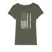 Load image into Gallery viewer, Proud Veteran Organic Jersey Womens T-Shirt
