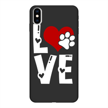 Load image into Gallery viewer, Love Dog Back Printed Black Soft Phone Case