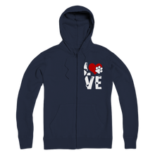Load image into Gallery viewer, Love Dog Premium Adult Zip Hoodie