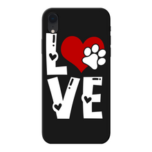 Load image into Gallery viewer, Love Dog Back Printed Black Soft Phone Case