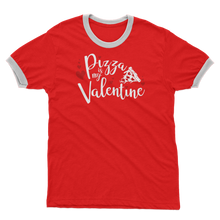 Load image into Gallery viewer, Pizza is My Valentine Adult Ringer T-Shirt