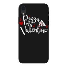 Load image into Gallery viewer, Pizza is My Valentine Back Printed Black Soft Phone Case