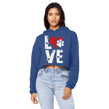Load image into Gallery viewer, Love Dog Unisex Cropped Raw Edge Boyfriend Hoodie