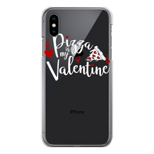 Load image into Gallery viewer, Pizza is My Valentine Back Printed Transparent Hard Phone Case