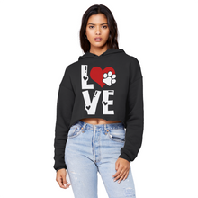 Load image into Gallery viewer, Love Dog Unisex Cropped Raw Edge Boyfriend Hoodie