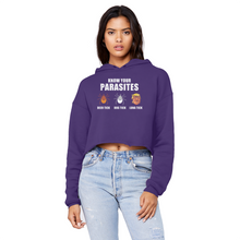 Load image into Gallery viewer, Trump Parasite Unisex Cropped Raw Edge Boyfriend Hoodie