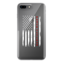 Load image into Gallery viewer, Proud Veteran Back Printed Transparent Soft Phone Case