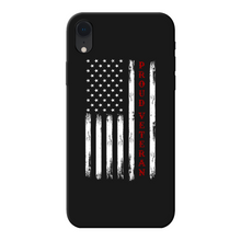 Load image into Gallery viewer, Proud Veteran Back Printed Black Soft Phone Case
