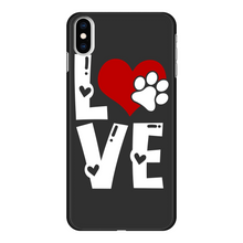 Load image into Gallery viewer, Love Dog Back Printed Black Hard Phone Case