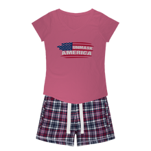 Load image into Gallery viewer, Unmask Girls Sleepy Tee and Flannel Short