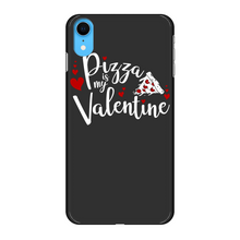 Load image into Gallery viewer, Pizza is My Valentine Back Printed Black Hard Phone Case