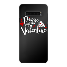 Load image into Gallery viewer, Pizza is My Valentine Back Printed Black Soft Phone Case