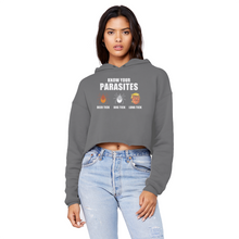 Load image into Gallery viewer, Trump Parasite Unisex Cropped Raw Edge Boyfriend Hoodie