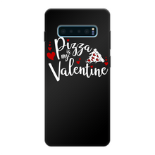 Load image into Gallery viewer, Pizza is My Valentine Back Printed Black Soft Phone Case