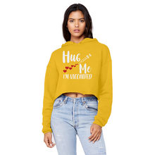 Load image into Gallery viewer, Hug Me I'm Vaccinated Unisex Cropped Raw Edge Boyfriend Hoodie
